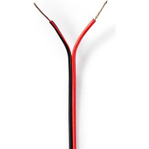 Luidspreker kabel (CCA) - 2x 0,50mm² / rood/zwart - 100 meter