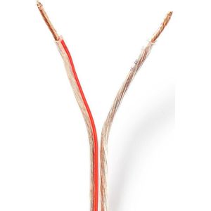 Nedis Speaker-Kabel - 2 x 1.50 mm² - CCA - 100.0 m - Rond - PVC - Transparant - Folieverpakking