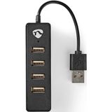 USB-Hub - USB-A Male - 4x USB A Female - 4-Poorts poort(en) - USB 2.0 - USB Gevoed