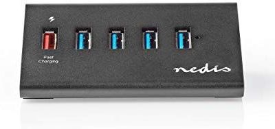 Nedis - USB Hub - 5 Poorten - USB 3.0 - Zwart - Externe Voeding