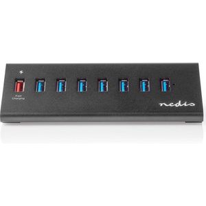 Nedis - USB Hub - 8 Poorten - USB 3.0 - Zwart - Externe Voeding