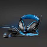 Nedis - EVNOR - Gaming Combo Kit - Headset, Muis, Muismat - Zwart/Blauw