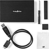 Nedis premium HDD behuizing voor 2.5'' SATA HDD/SSD - USB3.0 / aluminium - zwart