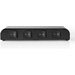 Luidspreker switch - 4-poorts - 4-16 ohm - Tot 200W per kanaal - Zwart