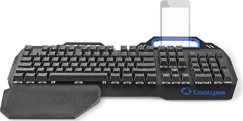 Nedis - COATYSS - Mechanisch Multimedia USB Toetsenbord - Metaal - RGB Verlichting