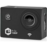 NEDIS Caméra d'action - Full HD 1080p - Wi-Fi - Boîtier étanche - Léger - Supports fournis - Connexion Wi-Fi intégrée de 0,8 m - Noir