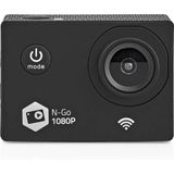 NEDIS Caméra d'action - Full HD 1080p - Wi-Fi - Boîtier étanche - Léger - Supports fournis - Connexion Wi-Fi intégrée de 0,8 m - Noir