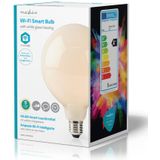 Nedis - Slimme Wifi E27 LED Filamentlamp - G125 - 5W - Warm Wit 2700K - Wit