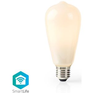 Slimme Wifi E27 LED Filamentlamp - ST64 - 5W - Warm Wit 2700K - Wit
