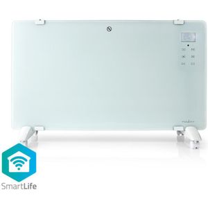 Nedis WIFIHTPL20FWT Slimme Convectorkachel Met Wi-fi Thermostaat Glazen Frontpaneel 2000 W Wit