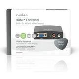Nedis HDMI ™ Converter - VGA / 2X Cinch Buchse - HDMI™ Ausgang - 1-Weg - 1080p - 1.65 Gbps - Aluminium - Anthrazit
