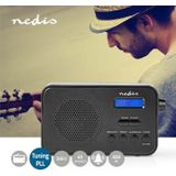 Nedis portable DAB+ radio met klok en wekker 3,6W / zwart