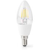 Nedis SmartLife LED Filamentlamp - Wi-Fi - E14 - 400 lm - 5 W - Warm Wit - 2700 K - Glas - Android / IOS - Kaars - 1 Stuks