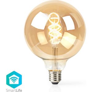 Nedis WIFILT10GDG125 Wi-fi Warm Tot Koel Wit Led Filamentlampgedraaid E27 G125 5,5 W 350 Lm