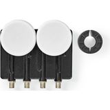 Nedis LNB - Quad Monoblock 4,3° - Outputs: 4x F-connector - Ruisbereik: 0.85 dB - Conversiewinst: 52 - 67 dB - Wit - Geschikt voor: Astra1+ / Astra3