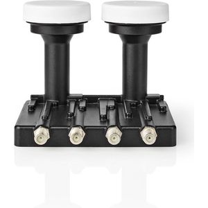 Nedis - Quad Monoblock LNB - Zwart - Ontvangstkop voor Satellietsignal