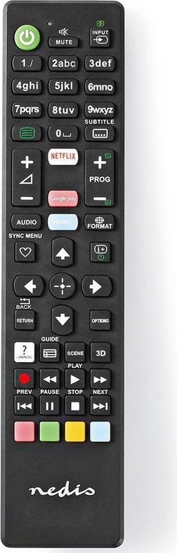 Nedis Vervangende Afstandsbediening - Geschikt voor: Sony - Vast - 1 Apparaat - Amazon Prime / Netflix Knop / Youtube Knop - Infrarood - Zwart
