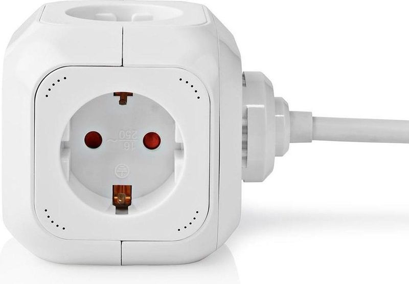 Nedis - Verlengstekker 4-Weg - 1,50 m - 3680 W - 16 A