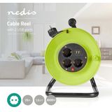 Nedis - Kabelhaspel - 25 m - 3x 1,5 mm² - Thermische Beveiliging - Schuko en USB