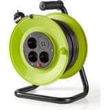 Nedis - Kabelhaspel - 25 m - 3x 1,5 mm² - Thermische Beveiliging - Schuko en USB