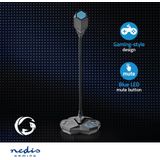Nedis - Gaming Desk Microfoon - USB - Zwart/Blauw