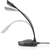 Nedis - Gaming Desk Microfoon - USB - Zwart/Blauw