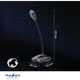 Nedis - Gaming Desk Microfoon - USB - Zwart/Blauw