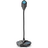 Nedis - Gaming Desk Microfoon - USB - Zwart/Blauw