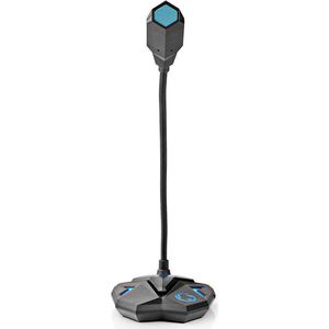 Nedis - Gaming Desk Microfoon - USB - Zwart/Blauw