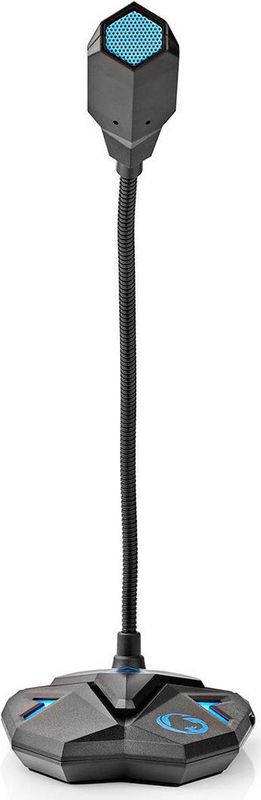 Nedis - Gaming Desk Microfoon - USB - Zwart/Blauw