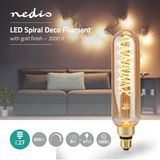 Nedis - Spiral Deco T65 LED-lamp - Goud - E27 - Dimbaar - 9 W