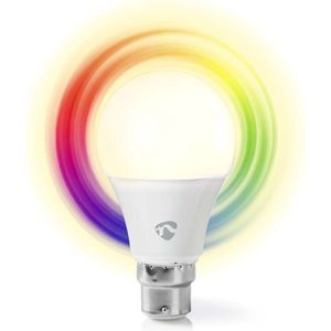 Nedis SmartLife Multicolour Lamp - Wi-Fi - B22 - 470 lm - 6 W - RGB / Warm Wit - 2700 K - Android / IOS - A60 - 1 Stuks