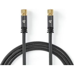 Satelliet- en Antennekabel | F Male - F Male | 5,0 m | Gun Metal Grey