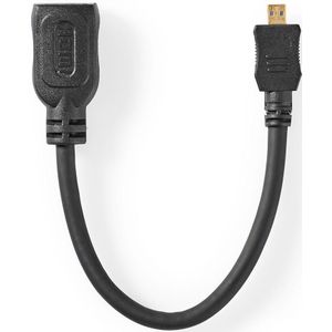 High Speed HDMI-Kabel met Ethernet | HDMI-Connector | HDMI Micro-Ingang | 0,2 m | Zwart Nedis