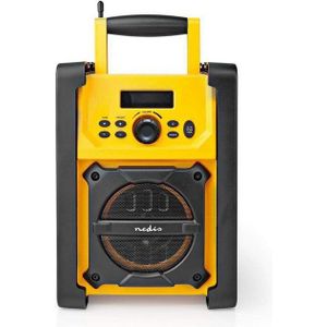 Nedis - Bouwradio - Geel - Waterbestendig - Bluetooth - FM-radio - AUX - 15W - IPX5