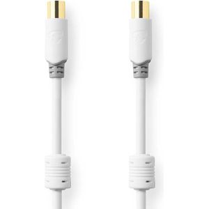 Nedis IEC (m) - IEC (v) coaxkabel - rechte connectoren / wit - 3 meter