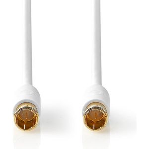 Nedis F-quick (m) - F-quick (m) coaxkabel - rechte connectoren / wit - 10 meter