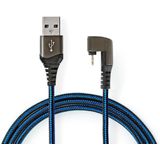 Nedis USB-Kabel - USB 2.0 - Apple Lightning 8-Pins - USB-A Male - 12 W - 480 Mbps - Vernikkeld - 2.00 m - Rond - Gevlochten / Nylon - Blauw / Zwart - Cover Window Box