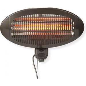 Nedis Patio Verwarmer - 2000 W - 3 Warmte Standen - Wandmontage - IP34 - Zwart