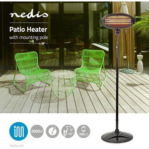 Nedis Patio Verwarmer | 2000 W | IP34 | Zwart | 1 stuk - HTPA120EBK HTPA120EBK