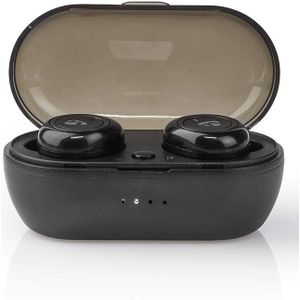 Nedis Draadloze Oordopjes Bluetooth - 3 uur batterijduur - Drukbediening - Charging case - Microfoon - Spraakbesturing - Zwart