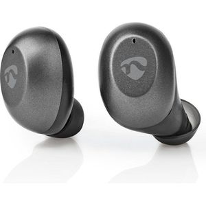 Nedis Draadloze Oordopjes Bluetooth - 3 uur batterijduur - Aanraakbediening - Charging case - Microfoon - Spraakbesturing - Grijs/Zilver