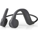 Nedis Bone Conduction Koptelefoon - Bluetooth - 6.5 uur batterijduur - Ingebouwde microfoon - 8 GB intern geheugen - Volumebediening - IPX5 - Grijs