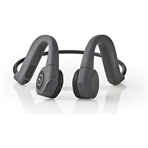 Nedis Bone Conduction Koptelefoon - Bluetooth - 6.5 uur batterijduur - Ingebouwde microfoon - 8 GB intern geheugen - Volumebediening - IPX5 - Grijs