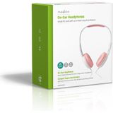 Nedis - Small Fit - Koptelefoon - Wit & Roze - Jack 3.5 mm - 1,2 Meter