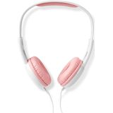Nedis - Small Fit - Koptelefoon - Wit & Roze - Jack 3.5 mm - 1,2 Meter