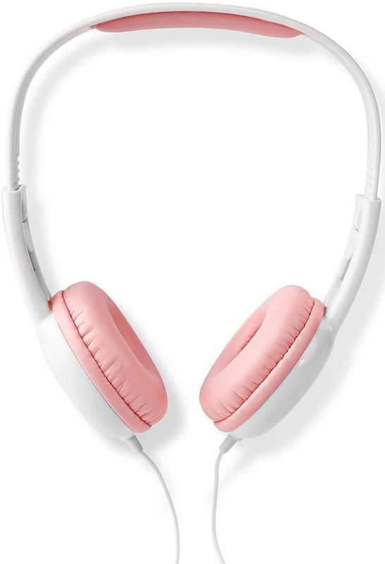 Nedis - Small Fit - Koptelefoon - Wit & Roze - Jack 3.5 mm - 1,2 Meter