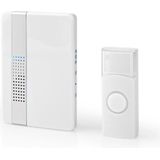 Nedis - Draadloze Deurbelset - Wit - Instelbaar Volume - Netvoeding