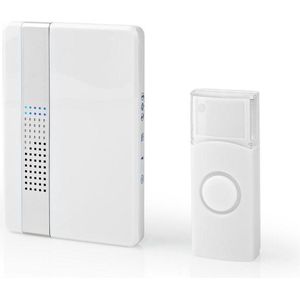 Nedis - Draadloze Deurbelset - Wit - Instelbaar Volume - Netvoeding