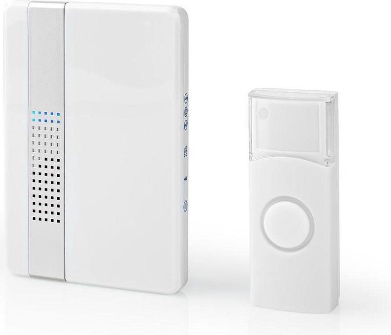 Nedis - Draadloze Deurbelset - Wit - Instelbaar Volume - Netvoeding